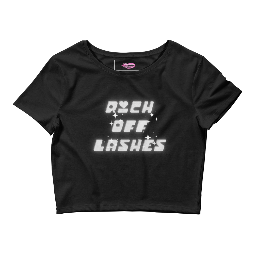 Rich off lashes grey Crop Tee