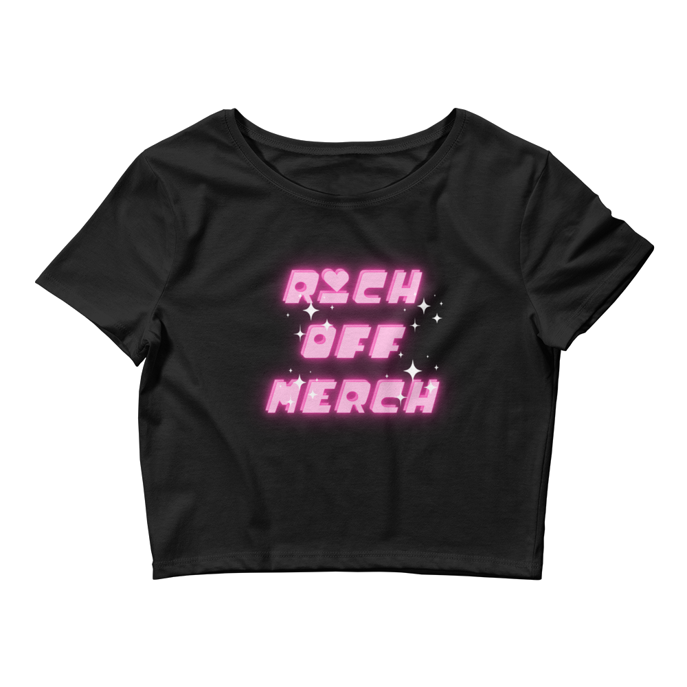 Rich off Merch Pink Crop Tee