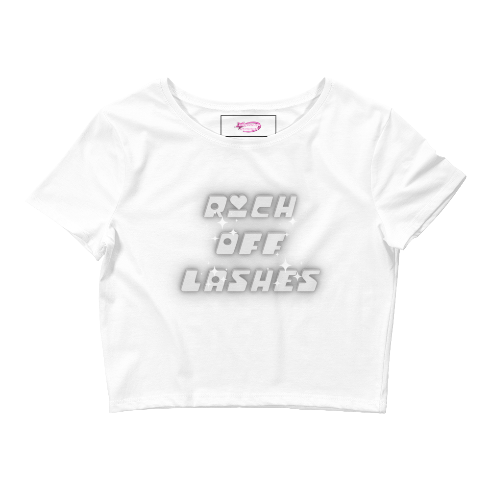 Rich off lashes grey Crop Tee