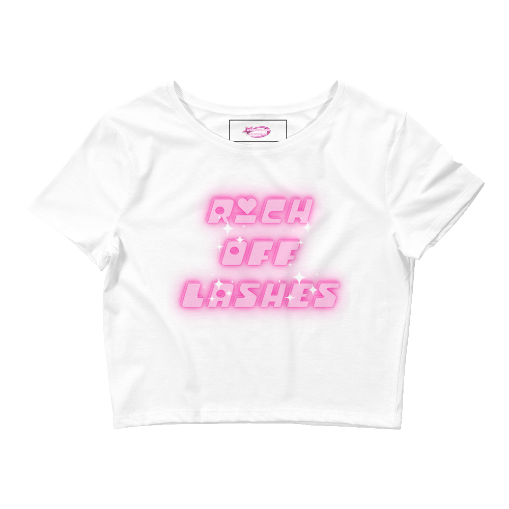 Rich off lashes pink Crop Tee