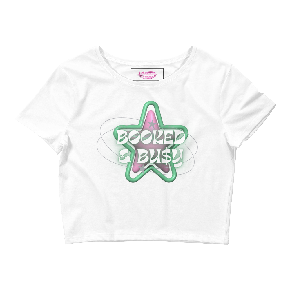 Booked and busy pink Crop Tee