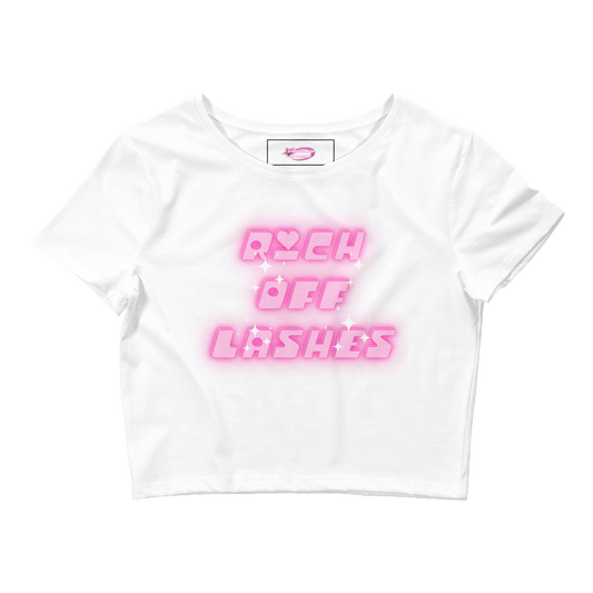 Rich off lashes pink Crop Tee